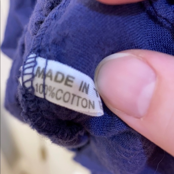 Bali Blu Cotton Tunic 3/4 sleeve - Sz Large - Picture 5 of 5